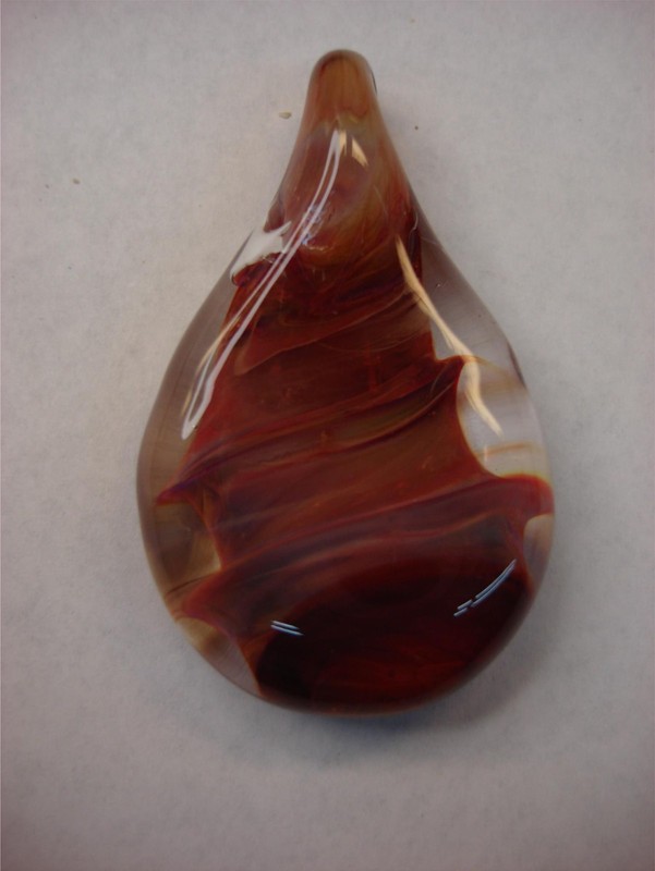 Hand Blown Murano Glass Pendant Necklace with Intricate Design and Adjustable Cord