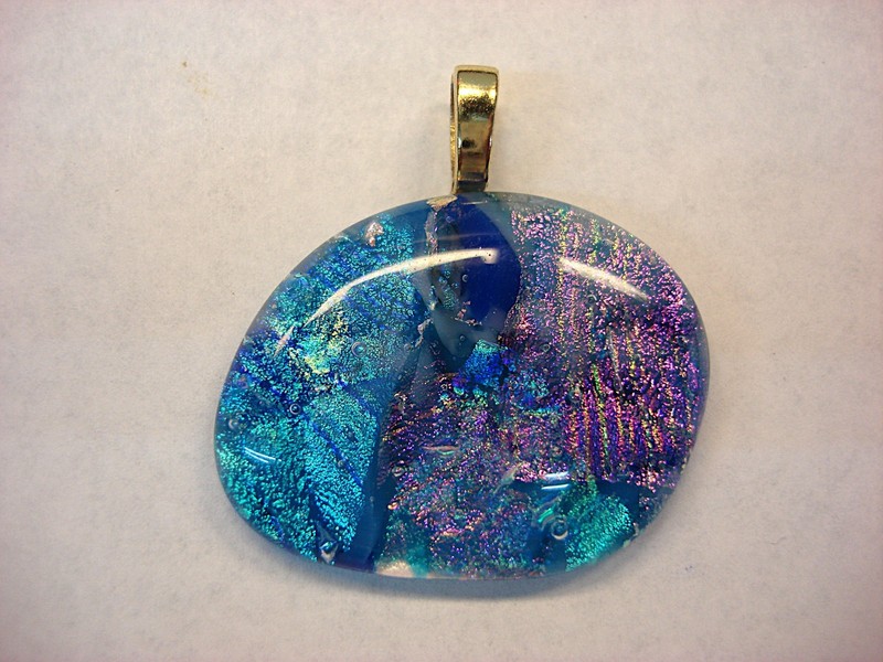 Handmade Murano glass pendant necklace with vibrant colors and adjustable cord