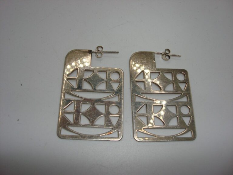 Vintage Charles Rennie Mackintosh Sterling Silver Geometric Earrings