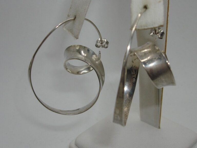 Vintage modernist sterling silver earrings by Gerhard Herbst, signed and hallmarked
