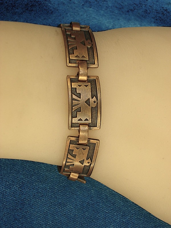 Vintage copper-tone Thunderbird bracelet