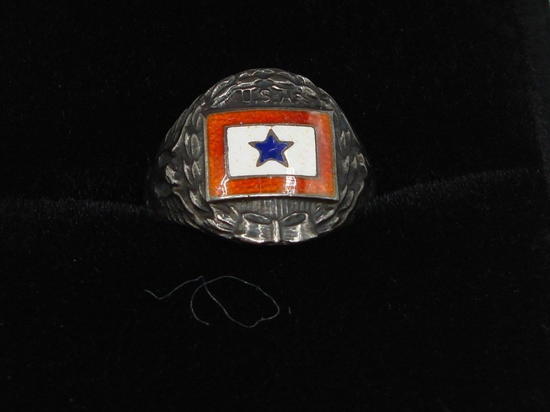 Vintage WWI sterling silver son in service ring, size 4 (USA)