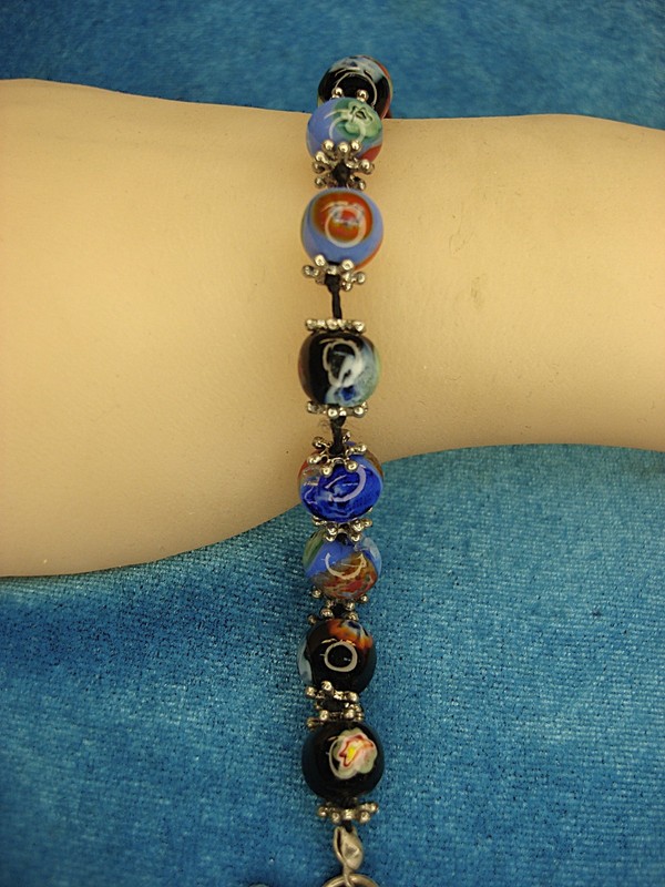 Murano Glass Millefiori Bead Bracelet