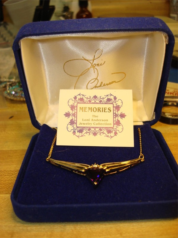Vintage Lori Anderson Memories Collection Amethyst Necklace & Earrings - 14K Gold Filled