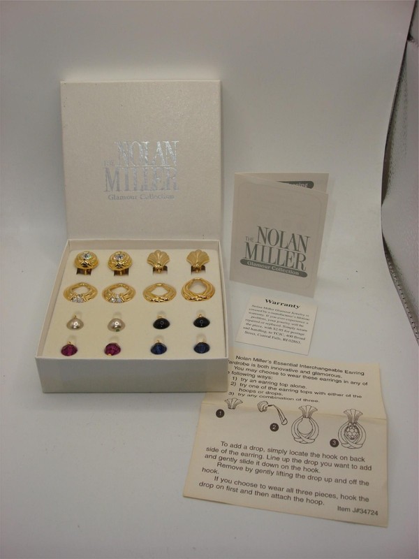 Vintage Nolan Miller Glamour Collection Changeable Clip-On Earrings Set