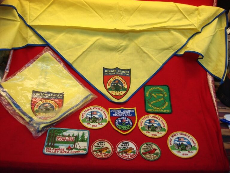 Vintage Minsi Trails Council Boy Scouts of America patches and neckerchiefs (1960s-70s)