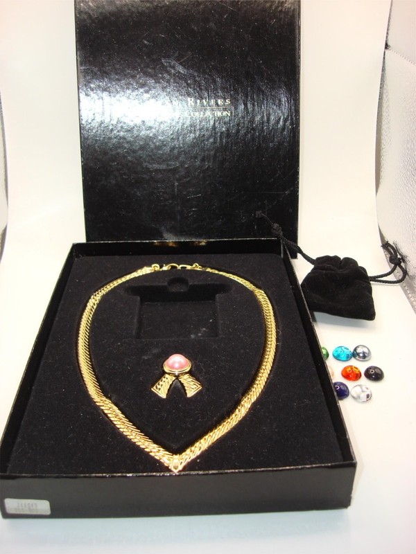 Vintage Joan Rivers Convertible Herringbone Necklace - 9 Interchangeable Designs