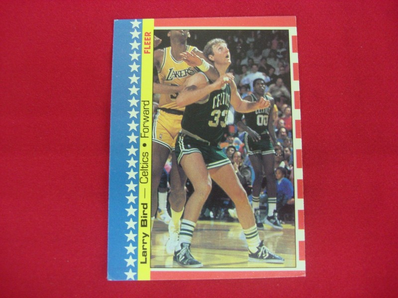 Vintage 1987-88 Fleer Larry Bird Celtics Insert Sticker Card #4, PSA Graded