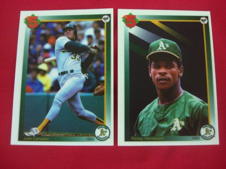 Vintage Rickey Henderson & Jose Canseco 1992 High 5 Decal Prototype Baseball Cards