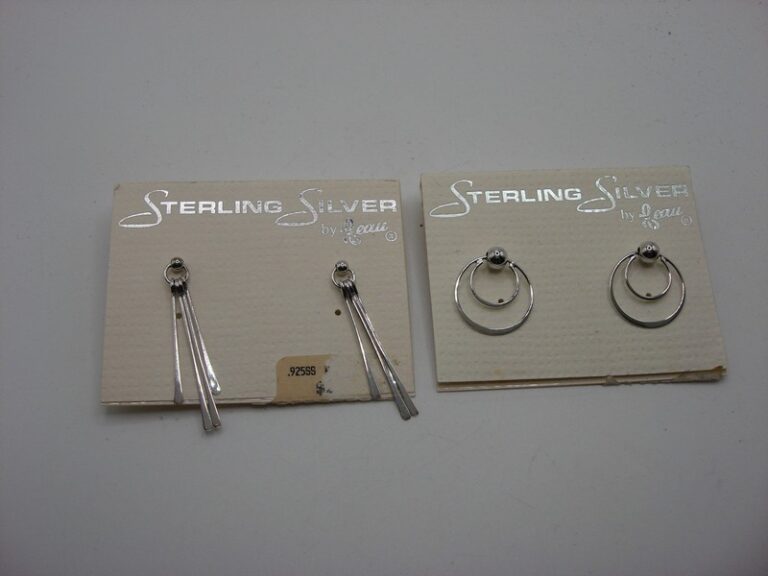 Vintage Beau Sterling Silver Earrings - 2 Pairs (Hoops & Dangles)