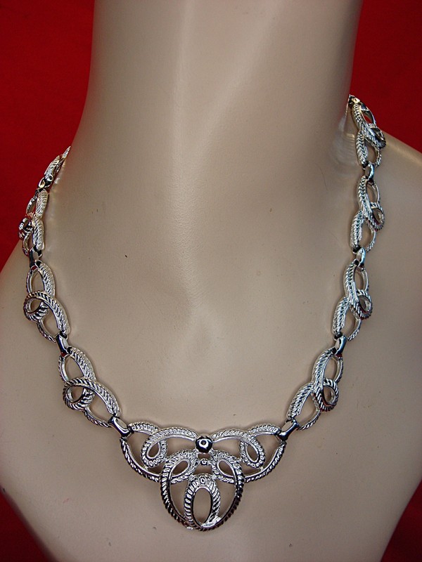 Vintage Silver Tone Choker Necklace