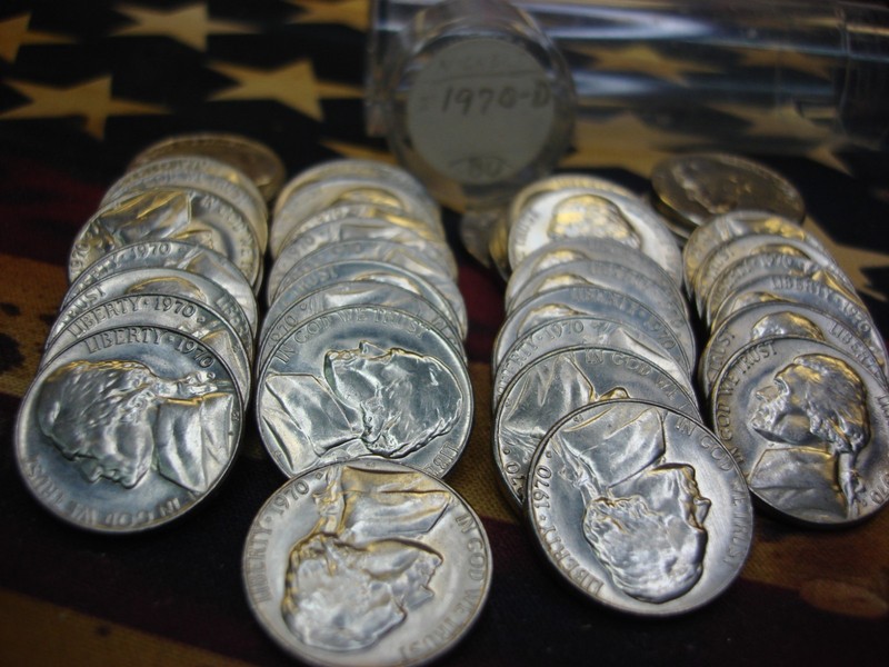 1970-D Jefferson Nickel Roll of 40 Coins in BU Condition