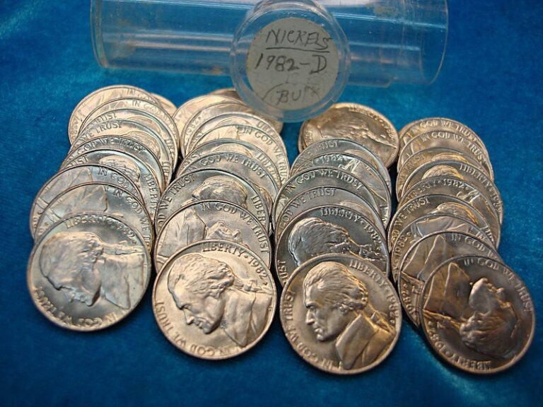 Uncirculated roll of 40 1982-D Jefferson nickels from the Denver Mint