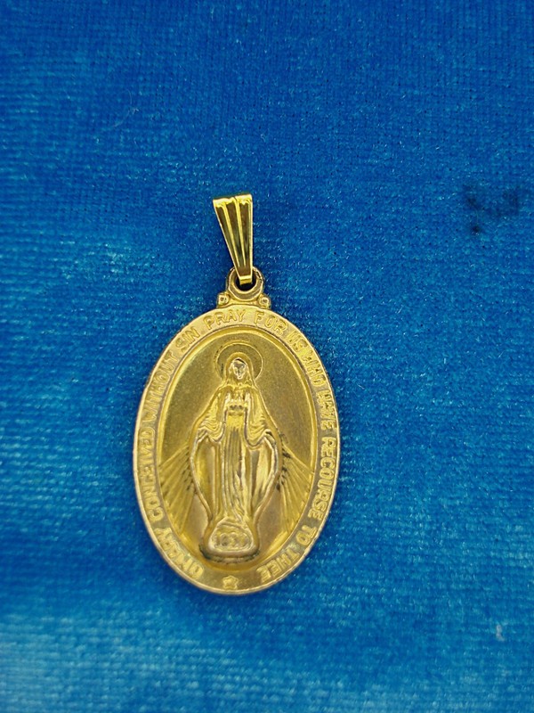 Vintage Theda Blessed Mary Gold-Filled Pendant