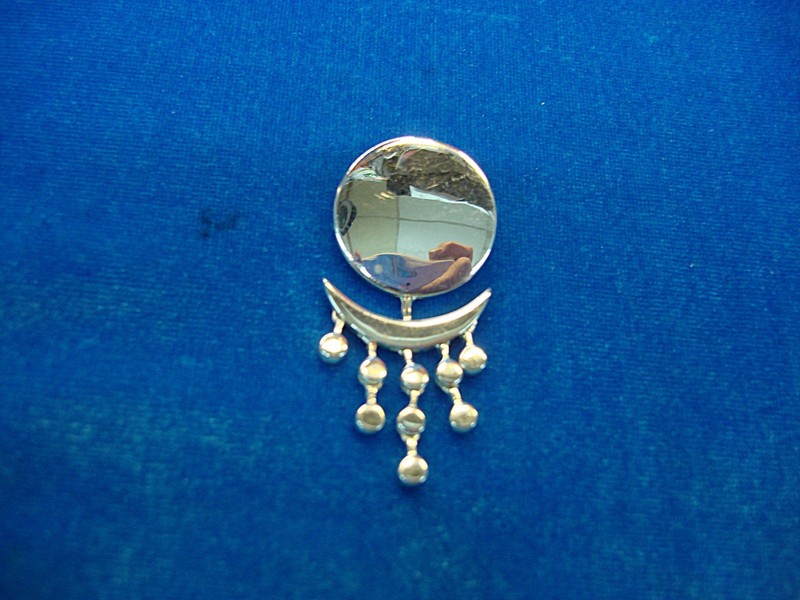 Vintage Sterling Silver Modernist Pendant with Dangling Details