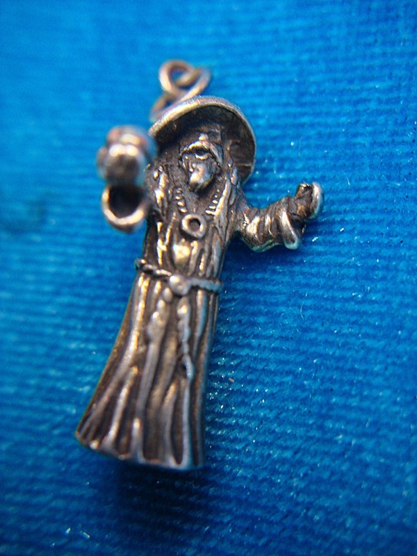 Vintage Sterling Silver 3D Wizard Charm