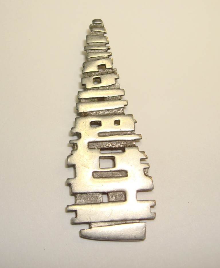 Vintage 1970s sterling silver Brutalist Hjaltasteyn pendant, signed and unique