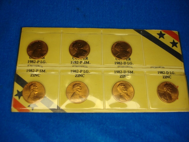1982 Lincoln Cents Variety Set (7-Coin) - Uncirculated P & D Mint Mark
