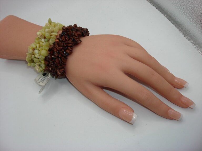 Vintage mahogany obsidian and green jade bracelets
