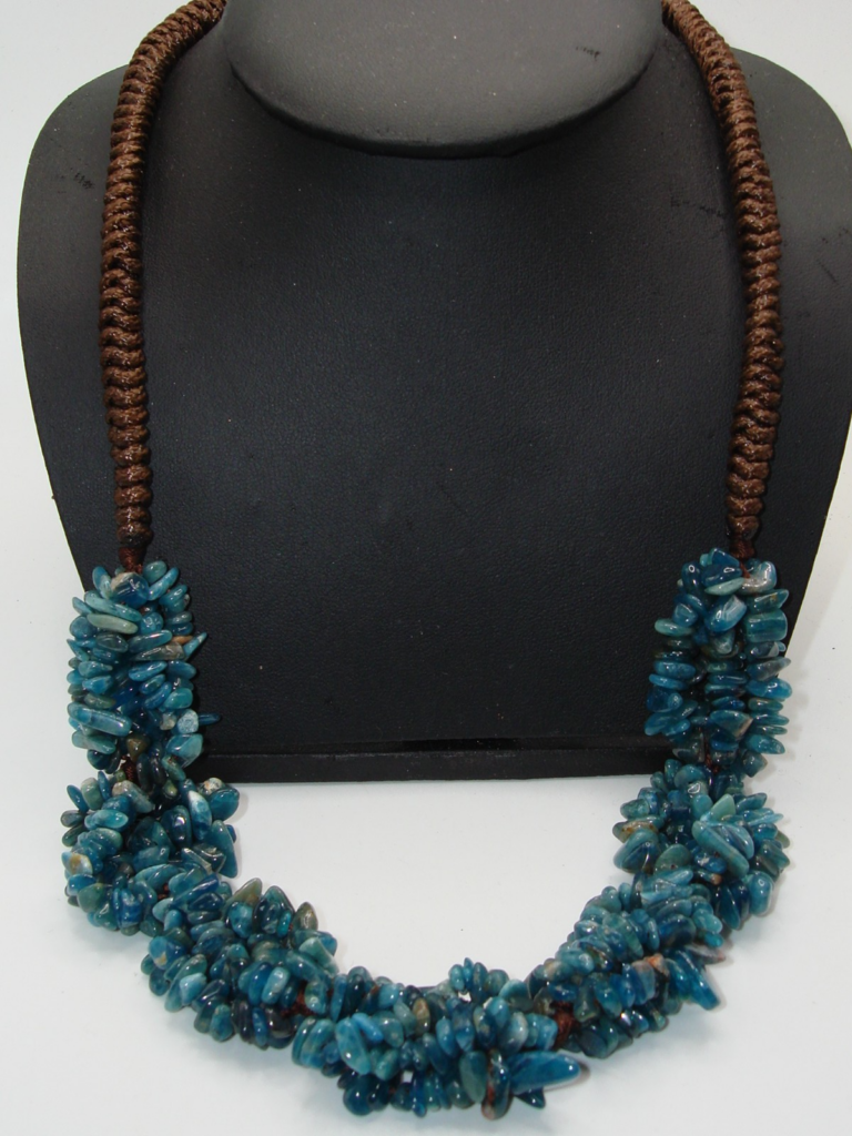 Vintage Sodalite Chip Necklace, Estate Find