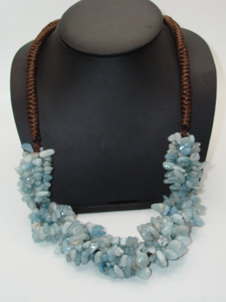 Vintage aquamarine chip necklace from an estate collection