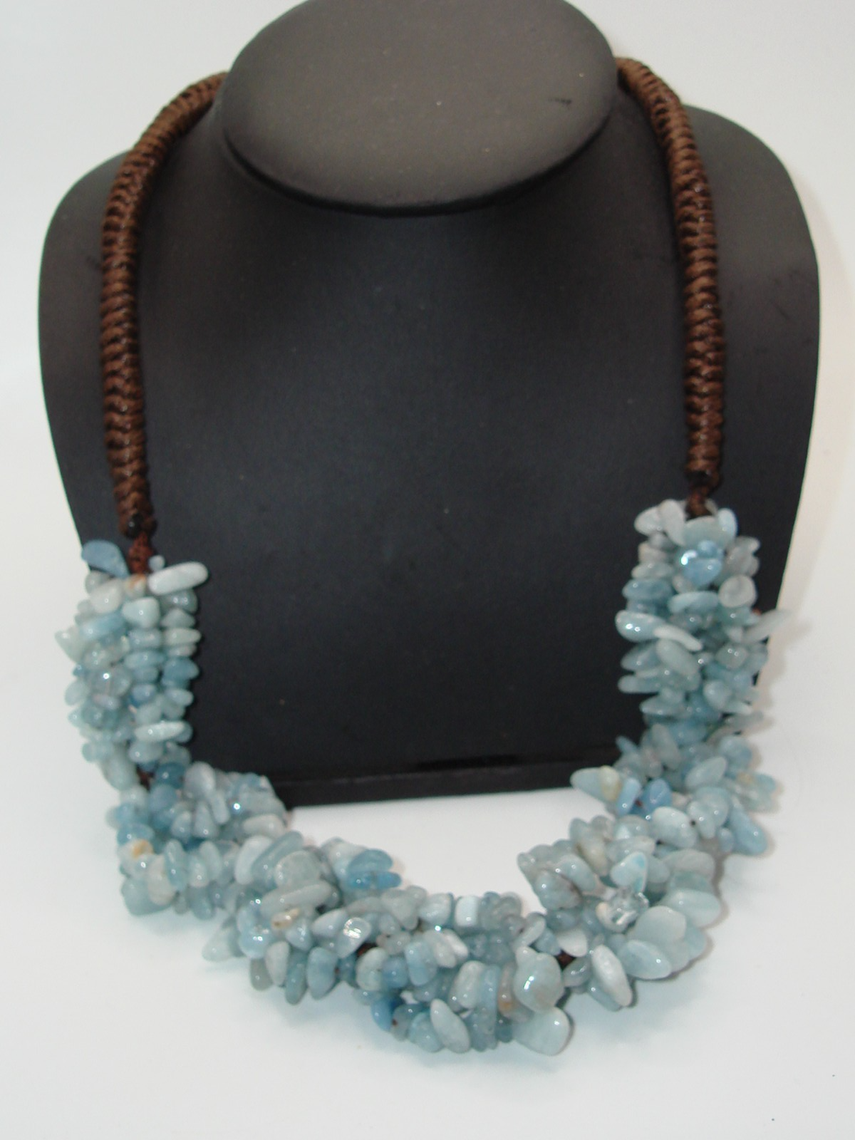 Vintage aquamarine chip necklace from an estate collection