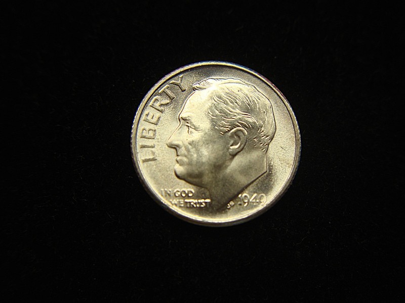 1949-S Roosevelt Dime in high end BU condition