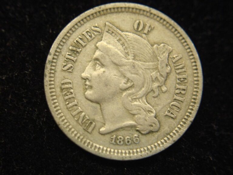 1866 Three Cent Nickel - Uncirculated, Highly Detailed Coin