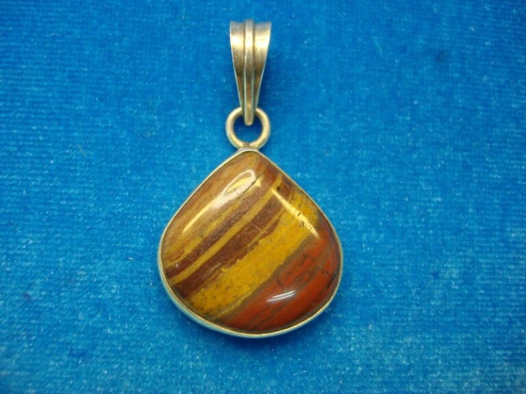 Multicolor natural stone sterling silver pendant