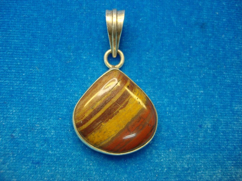 Multicolor natural stone sterling silver pendant