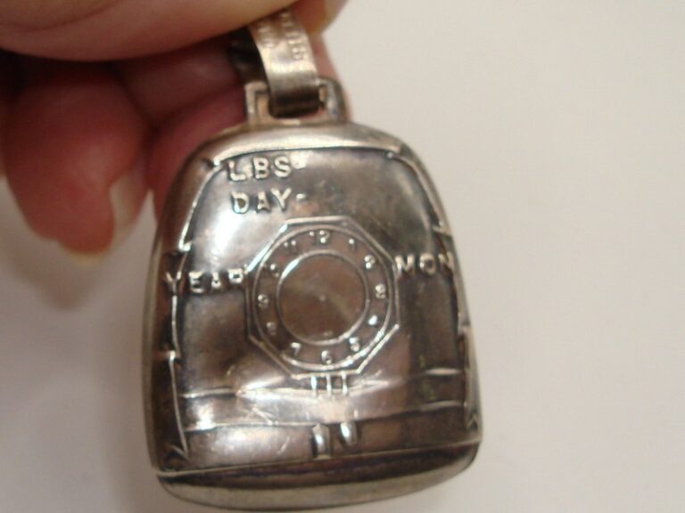 Vintage 1940s Inman Sterling Silver Birth Record Rattle Charm
