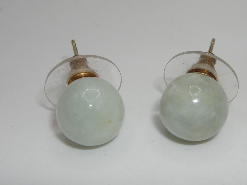 Green Jadeite Sterling Silver Stud Earrings