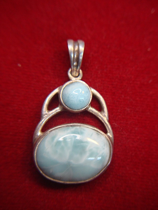 Beautiful Larimar Sterling Silver Pendant