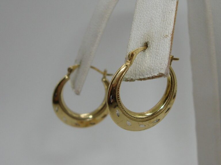 Sterling silver vermeil hoop earrings with beaded details