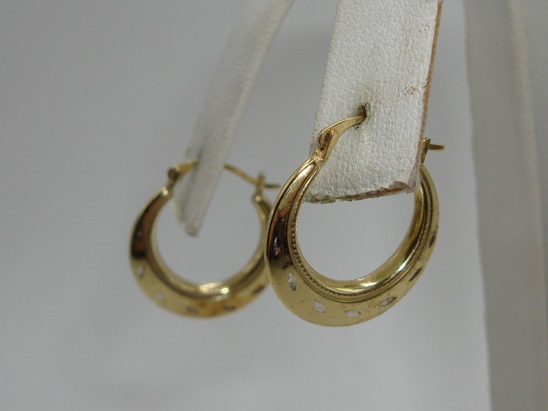 Sterling silver vermeil hoop earrings with beaded details