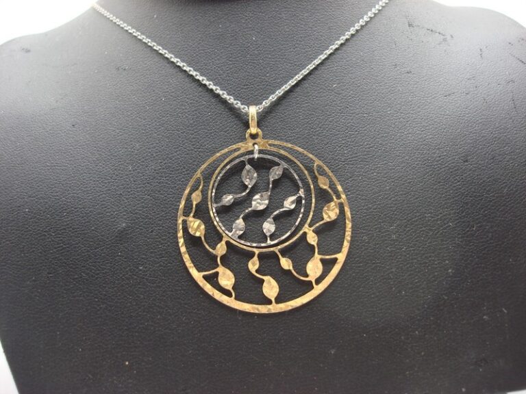Vintage Vermeil Sterling Silver Filigree Pendant Necklace