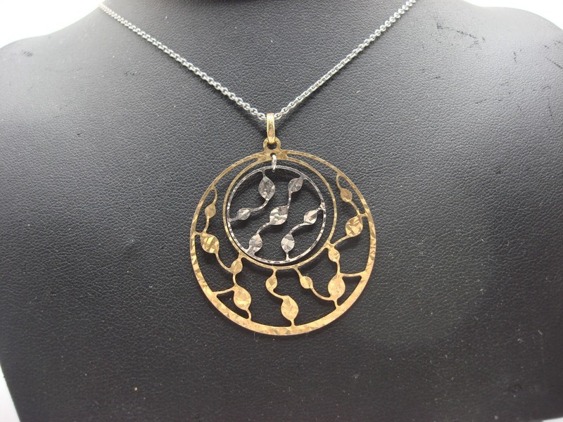 Vintage Vermeil Sterling Silver Filigree Pendant Necklace