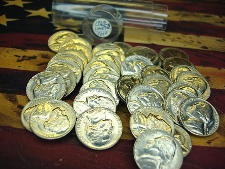 1969 D Jefferson Nickel Roll (40 Coins) in Bu Condition