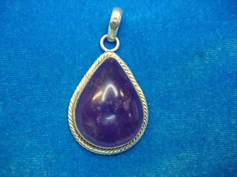 Handmade sterling silver amethyst pendant with natural gemstone