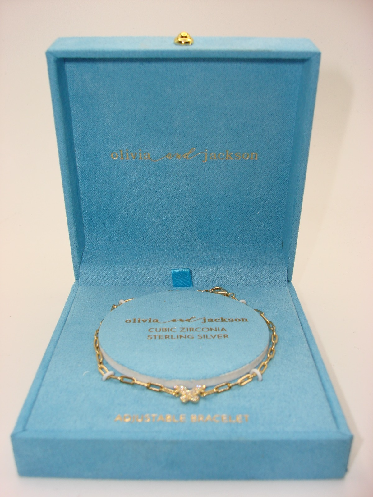 Olivia & Jackson Vermeil Sterling Silver Butterfly Bracelet with CZ Stones
