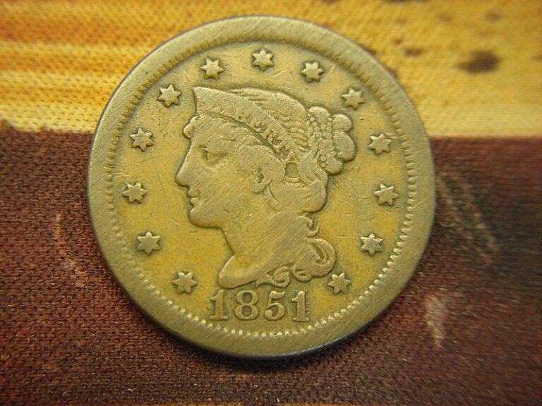 1851/81 Overdate Large Cent copper coin, uncleaned and in original condition