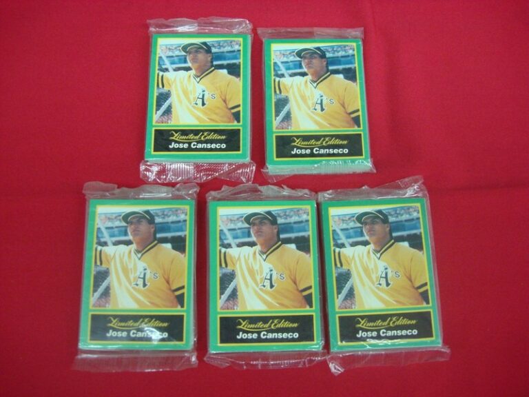 Five factory-sealed 1989 CMC Jose Canseco baseball card sets
