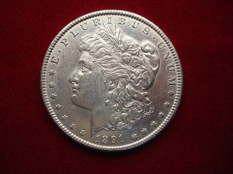 1891 CC Morgan Dollar coin, Carson City mint, historic numismatic item