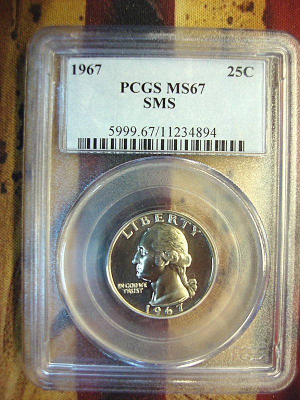 1967 SMS Washington Quarter PCGS MS67