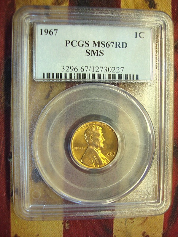 1967 Lincoln Cent PCGS MS67RD - Certified Gem Red Coin