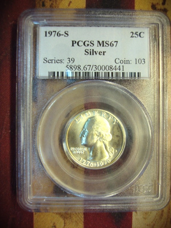 1976-S Washington Quarter graded PCGS MS67
