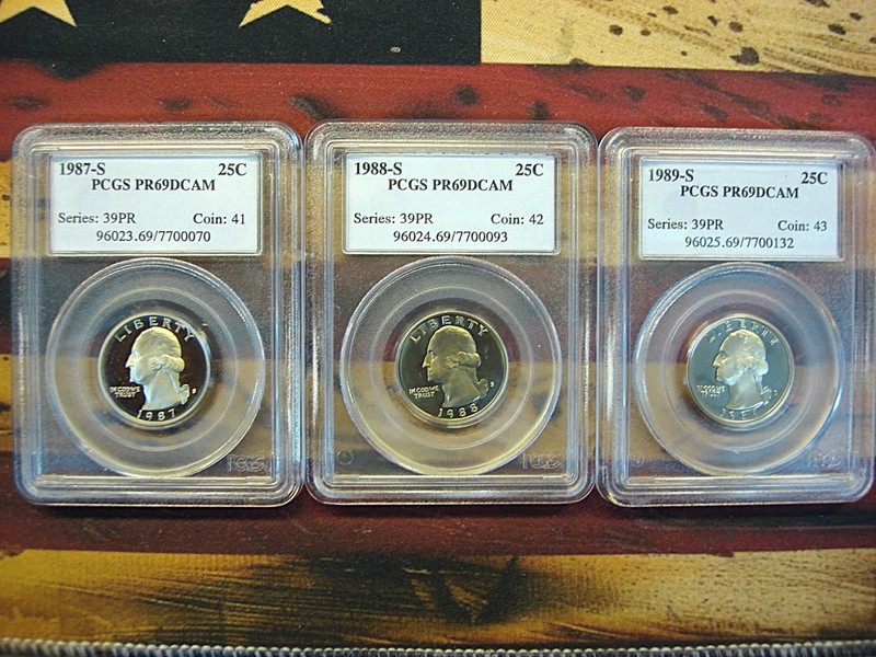Proof Washington Quarters (1987-1989) PCGS PR69DCAM