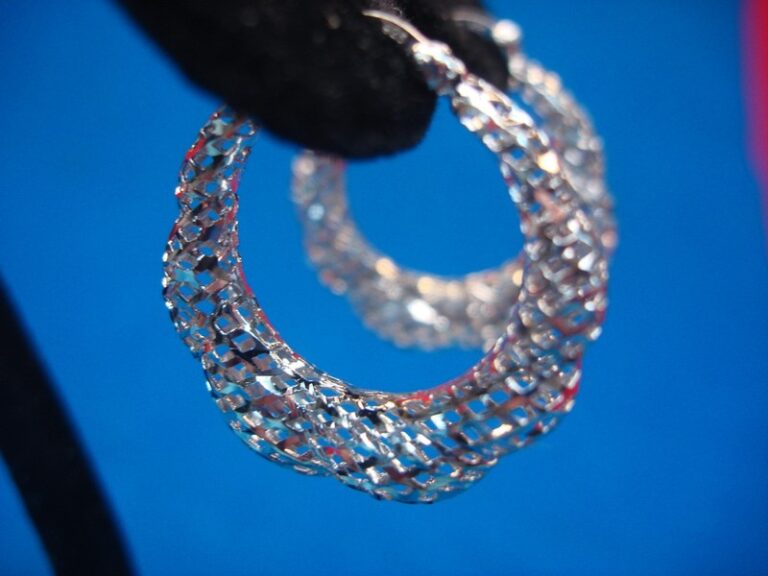Sterling silver rhodium plated hoop earrings (1 inch)