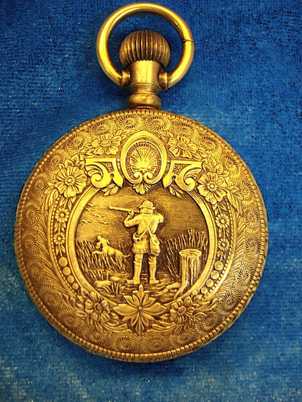Vintage Sears Arnex 17 Jewel Pocket Watch with Waterfowl Hunting Scene