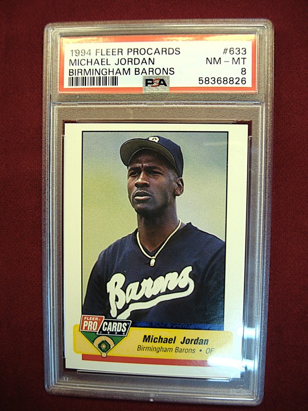 PSA graded NM-MT 8 Michael Jordan 1994 Fleer ProCards Minor League Baseball Card #633